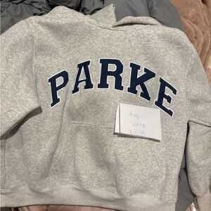 Parke fleece hoodie grey/denim